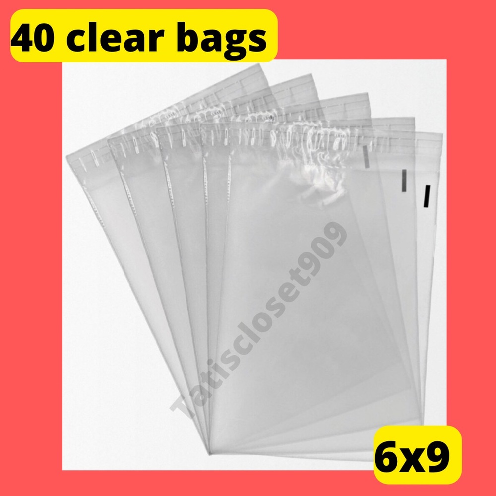 40 Clear storage self seal poly bags size 6x9